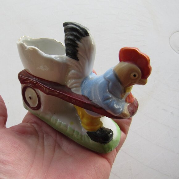 Vintage Japanese Ceramic Rooster Small Pot or Toothpick Holder - Picture 5 of 5